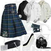 Battle Of Kilts Men’s Tartan Kilt Outfit – 8-Piece Scottish Set with Premium Accessories
